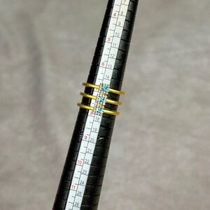 Freida Rothman Blue Pave Multi Wide Band Ring 14K over Sterling Size 7.25